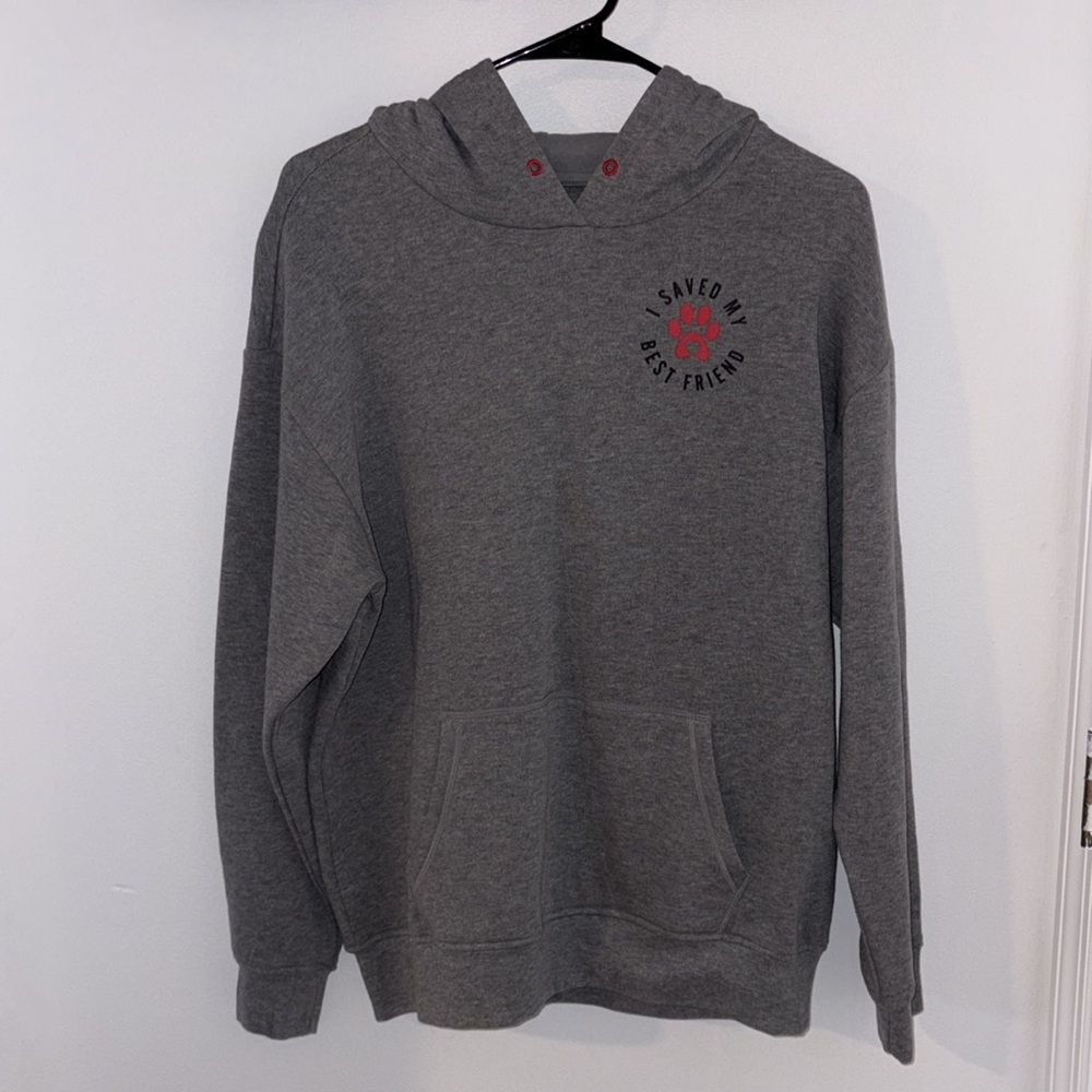 Bob’s by Skechers I saved my best friend gray hoodie size medium new unisex